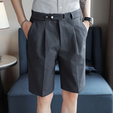 夏季商务休闲西装短裤腰带卡扣五分西裤XK001-P55，男装牛仔裤，星座1606-1