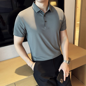 柏林格冰丝无痕高弹薄款PLO衫上衣男短袖8821-P58图片