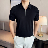 华夫格冰丝无痕PLO衫拉链上衣男短袖2818-P63，男装T恤，星座1606-1