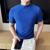 DS017-P38男士半高领短袖T恤春夏新款时尚百搭修身立体打底衫，男装T恤，星座1606-1