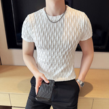 DS023-P38男士小圆领短袖T恤夏季新款时尚百搭修身立体打底衫，男装T恤，星座1606-1