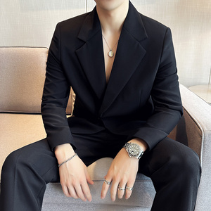 春夏抖音微宽松版型磁吸隐形纽扣西服套装2302-P230图片