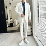 春夏薄款宽松休闲垂感简约西服套装1829-P205，男装西服套装，星座1606-1