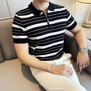 夏季男士PLO衫针织衫拉链上衣1232-P58