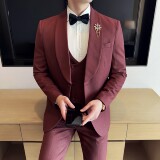 青果领结婚礼服西装韩版修身西服套装2511-P275，男装西服套装，星座1606-1
