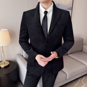 新中式立领时尚休闲西装外套男士韩版修身西服DX65-P148图片