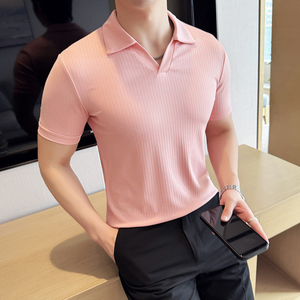 DS010-P48男士短袖POLO衫春夏新款时尚百搭修身立体T恤图片