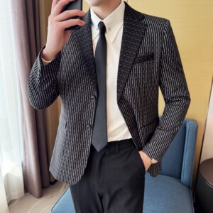 韩版修身西服时尚休闲撞色西装外套DX52-P148,男装西服套装,星座1606-1