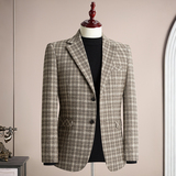 秋冬复古羊毛50%保暖磨毛平驳领西服上装休闲男士商务高级感西装，男装西服套装，星座1606-1