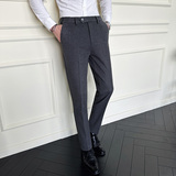 伸缩腰围毛呢加厚西裤商务休闲小脚裤1822K-P68，男装西裤，星座1606-1