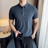 夏季男士PLO衫冰丝无痕高弹上衣男短袖1199-P38，男装T恤，星座1606-1