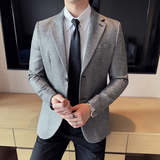 亮丝千鸟格两粒扣西服商务休闲西装外套DX39-P155，男装西服套装，星座1606-1