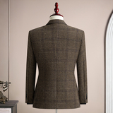 秋冬复古羊毛50%保暖磨毛平驳领西服上装休闲男士商务高级感西装，男装西服套装，星座1606-1