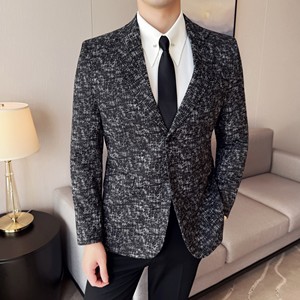 男士韩版修身西服时尚提花西装外套DX53-P148图片