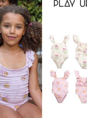 现货 葡萄牙 Play up 25ss春夏新款儿童舒适清新甜美花边泳衣