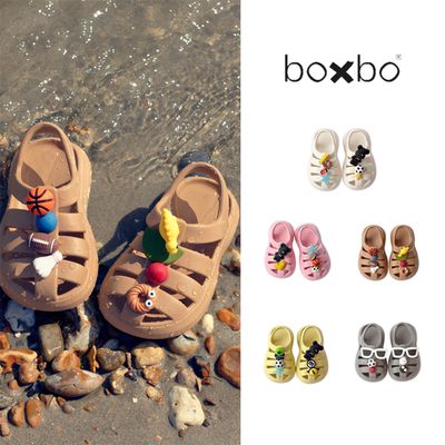 现货 BOXBO 25SS春夏新款儿童罗马鞋包头沙滩防滑运动涉水凉鞋