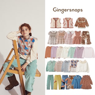 现货 gingersnaps 25aw 秋冬女童设计感T恤卫衣T恤连衣裙长裤