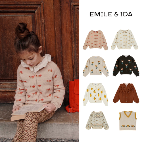 儿童时髦洋气针织开衫套头衫背心