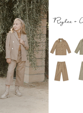 现货 rylee and cru 23aw 秋冬儿童复古洋气格子西装外套 长裤子