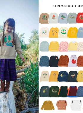 季末折扣 tinycottons 秋冬儿童时髦洋气百搭卫衣 加绒保暖上衣