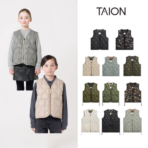 现货 日本 Taion 25W 秋冬儿童成人帅气山系保暖轻巧马甲羽绒服