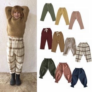 liilu 现货 秋冬儿童婴儿保暖棉裤 夹棉棉纱长裤 季 泡泡裤 末折扣