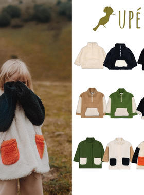 法国制 UPE 23aw 儿童休闲时髦洋气保暖羊羔绒夹克大衣棉服外套