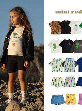 现货 瑞典 mini rodini 26ss 春夏 儿童有机棉舒适短袖T恤短裤