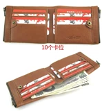 Японский кошелек с молнией, мужской картхолдер, короткий бумажник, из натуральной кожи