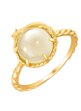 日系可爱S925银柠檬晶猫咪戒指