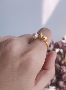 轻珠宝日系宝石银镀14K金戒指