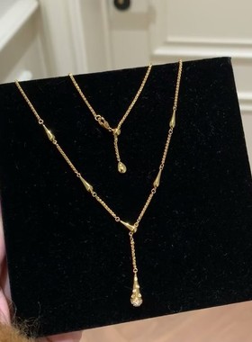 意大利工艺中古女s925银镀金项链