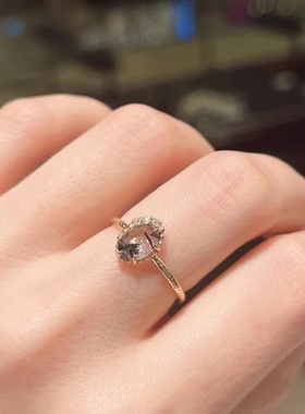 轻珠宝日系戒指925纯银镀14K金