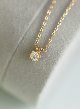 日系简约皇冠10分莫桑钻锁骨链
