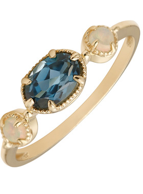 日系轻奢天然伦敦蓝托帕石指环