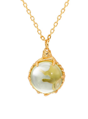 日系可爱柠檬晶猫咪项链