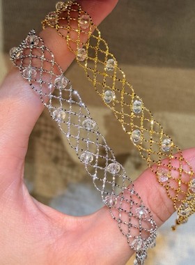 纯银S925法式复古蕾丝手链