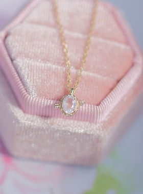 轻奢珠宝日系Noje*夏季新款丘比特之箭天然粉水晶项链锁骨链925