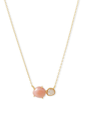 aget复古粉色贝壳拉长石项链