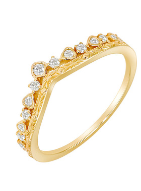 轻奢复古皇冠白锆石S925银戒指