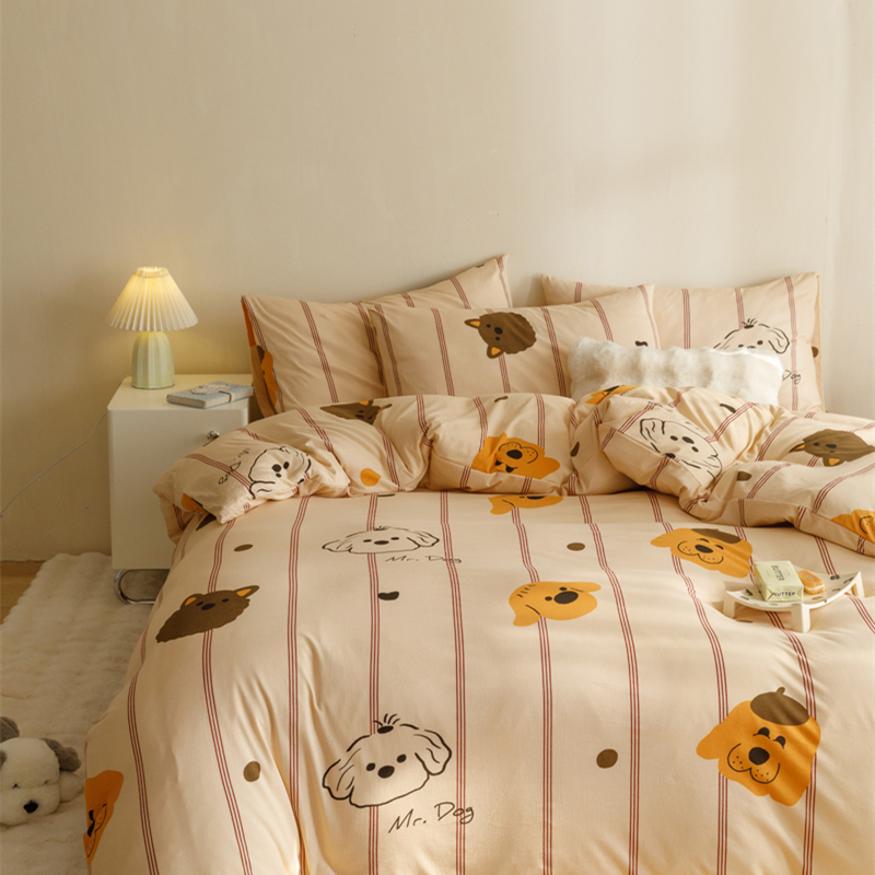 卡通可爱A类全棉针织四件套天竺棉100纯棉母婴级床单被套床上用品