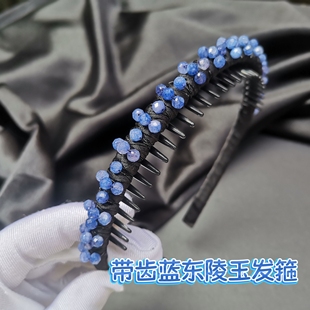 天然水晶石发箍女款2026新款网红高颅顶带齿洗脸头箍防滑高级感