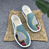 透气吸汗牛筋底开车鞋 男拼接绣花绿色蓝色西山布鞋 老北京布鞋 新款