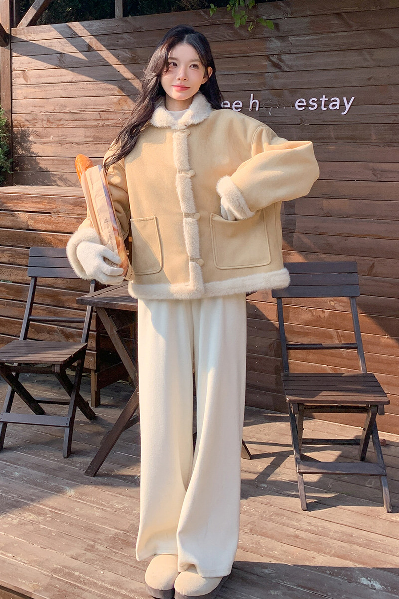现货2025年皮毛一体外套XW8093P195K298,女装短外套,浙宝171