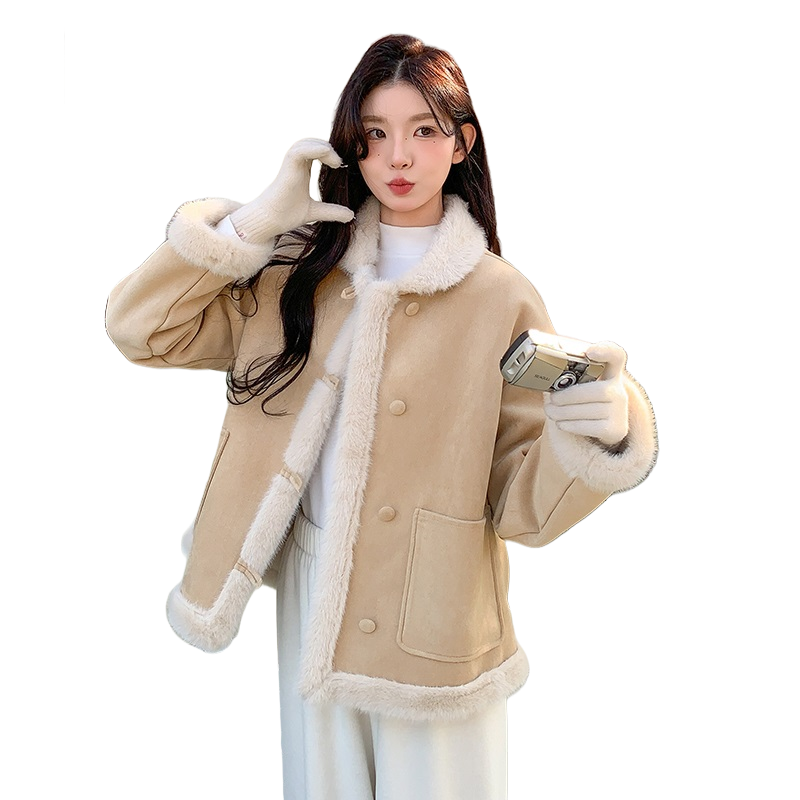 现货2025年皮毛一体外套XW8093P195K298,女装短外套,浙宝171