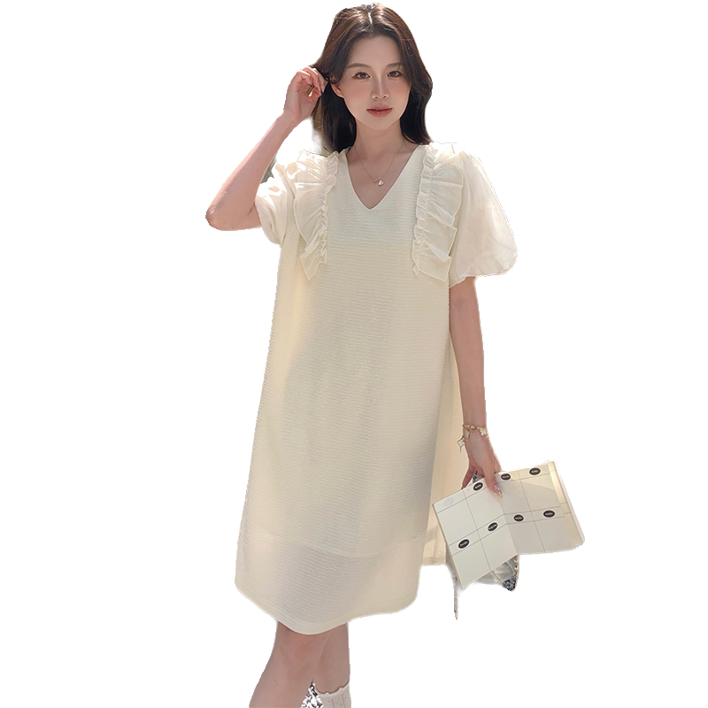 现货时尚设计感木耳边泡泡袖显瘦连衣裙XW6956P115K168,女装连衣裙,浙宝171