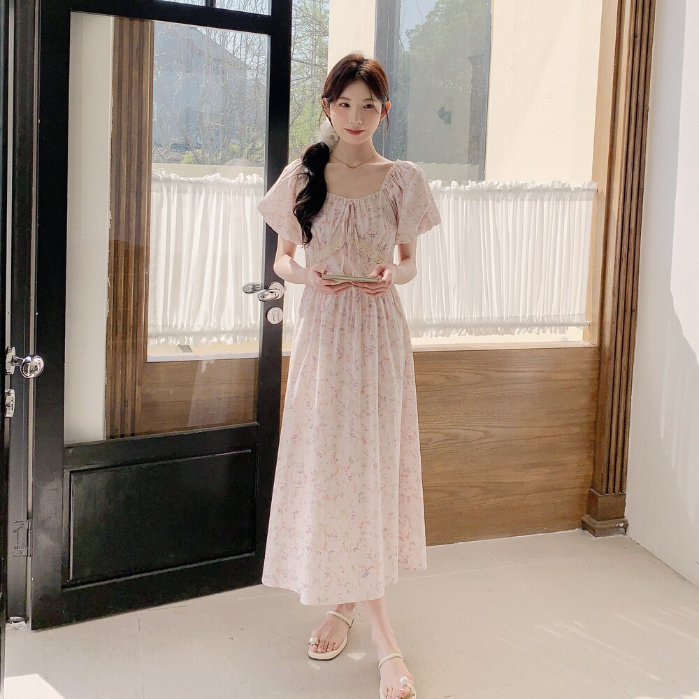 现货26年夏装新款碎花中长款连衣裙XW1067P145K218,女装连衣裙,浙宝171