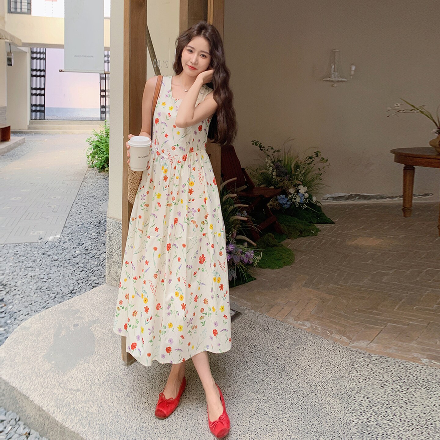 2026年夏新款韩版洋气碎花无袖连衣裙XW1127P135K208，女装连衣裙，浙宝171