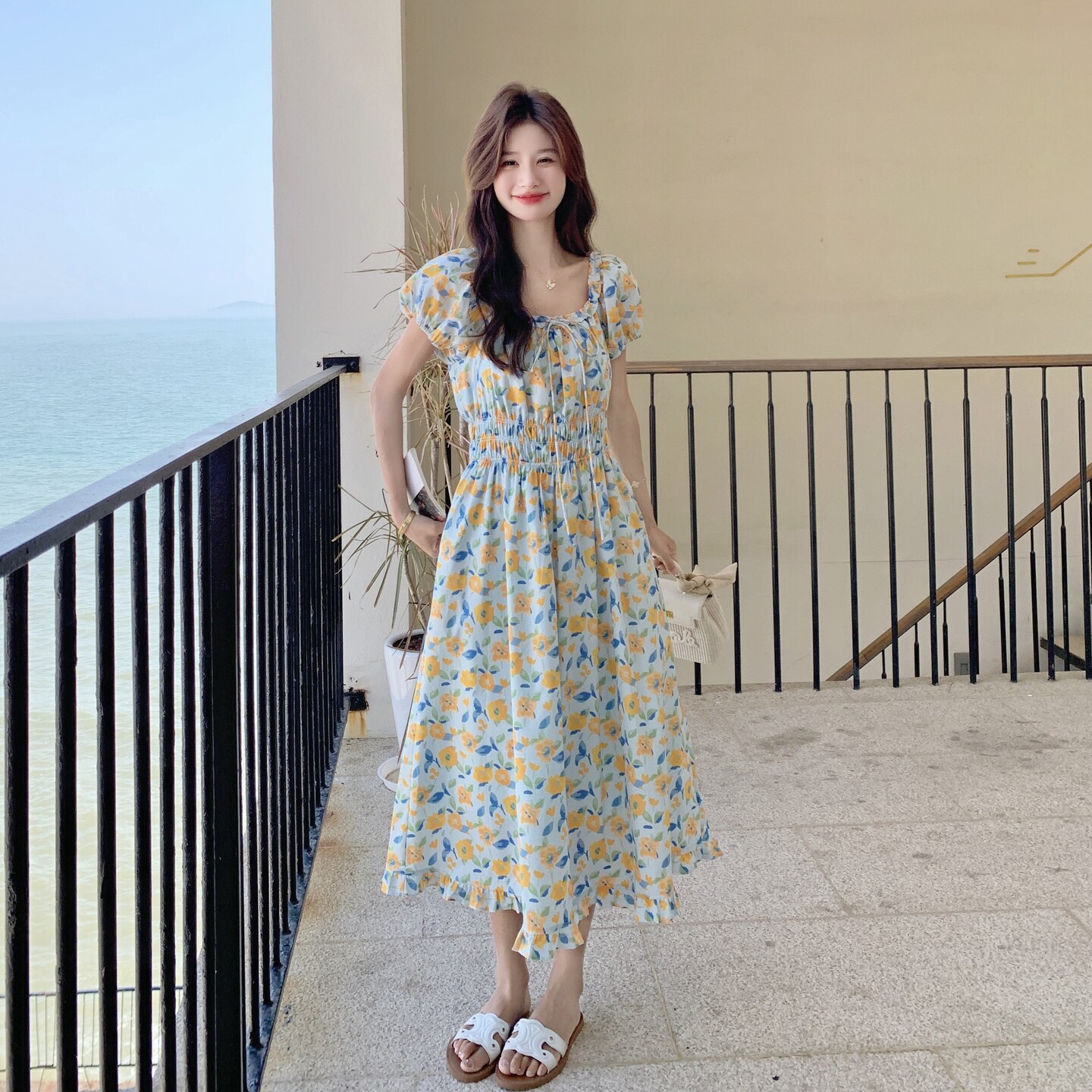 2026年夏新款韩系简约百搭碎花连衣裙XW1133P135K208，女装连衣裙，浙宝171