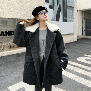 现货 冬装新款翻领双排扣中长款毛呢外套(90绒) XW3387 P365 K548，女装羽绒服，浙宝171